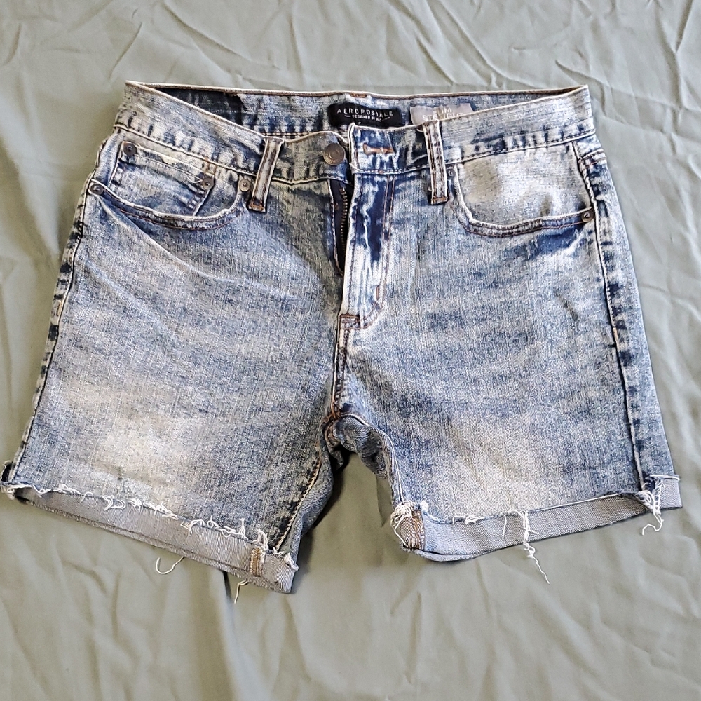 Aeropostale Light Blue Distressed Jean Shorts